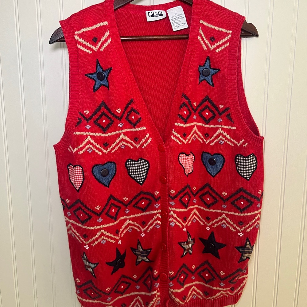 Brookstone Red Knit Sweater Vest